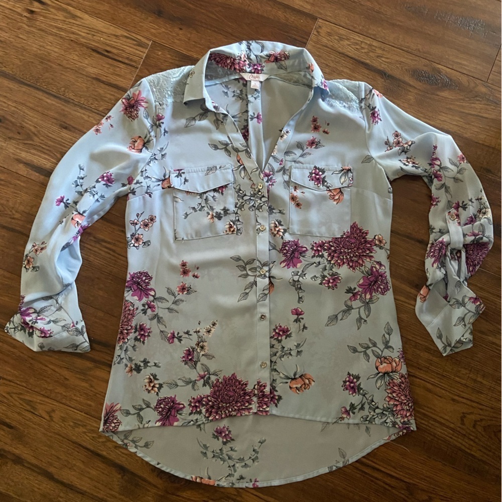 Candies button down dress shirt floral Sz small